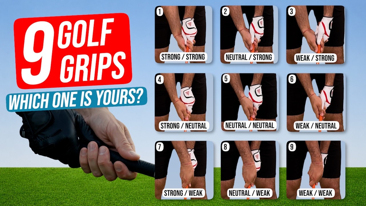 Strong, neutral and weak hand positions compared in the GolfWiz golf grip video