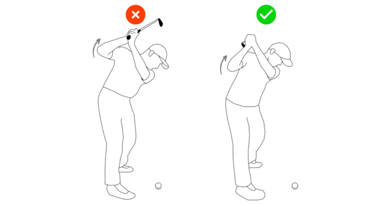Across The Line At Top In Golf Swing