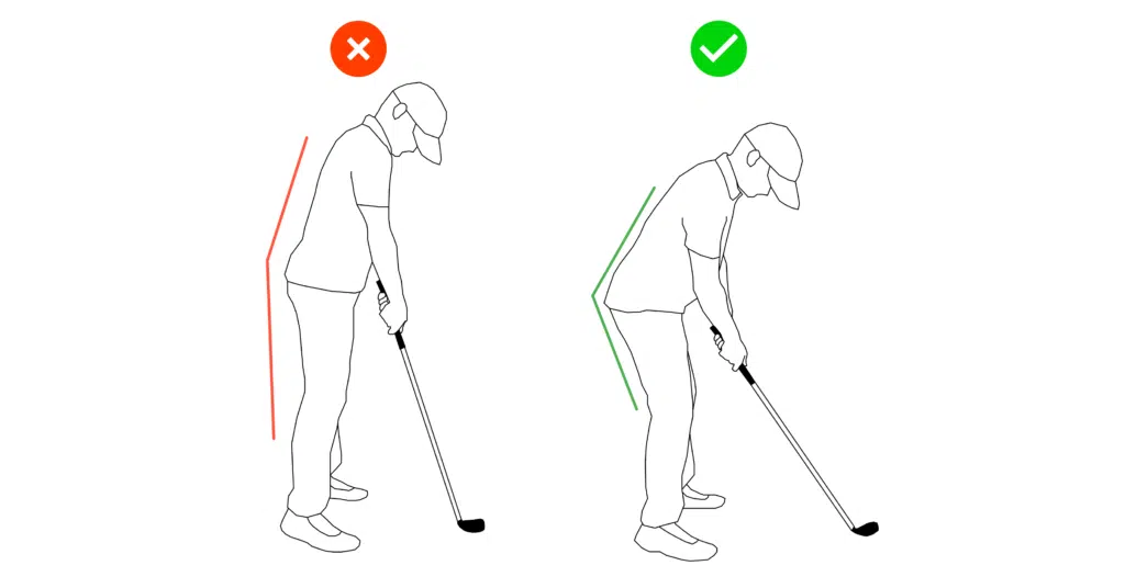 Standing Too Upright In Golf Setup - Illustrated by GolfWiz AI