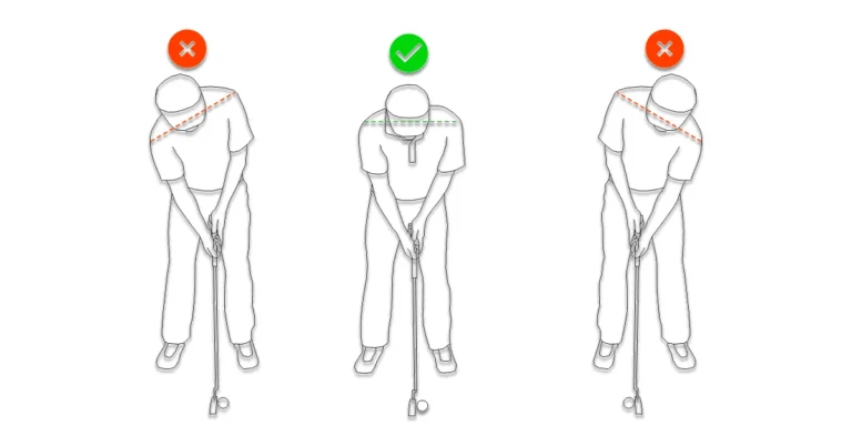 Incorrect Shoulder Tilt in Putting Stroke Illustration by GolfWiz AI