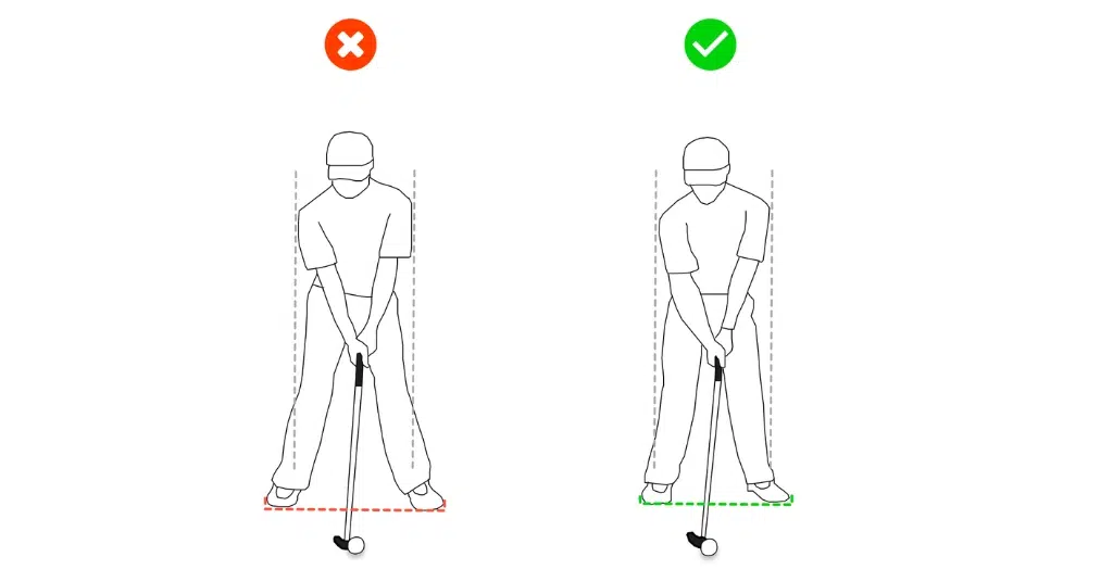 Wide Stance Fault in Golf Swing Setup